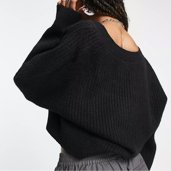 WEEKDAY SWAY RIB CARDIGAN BLACK - XS - Picture 2 of 6